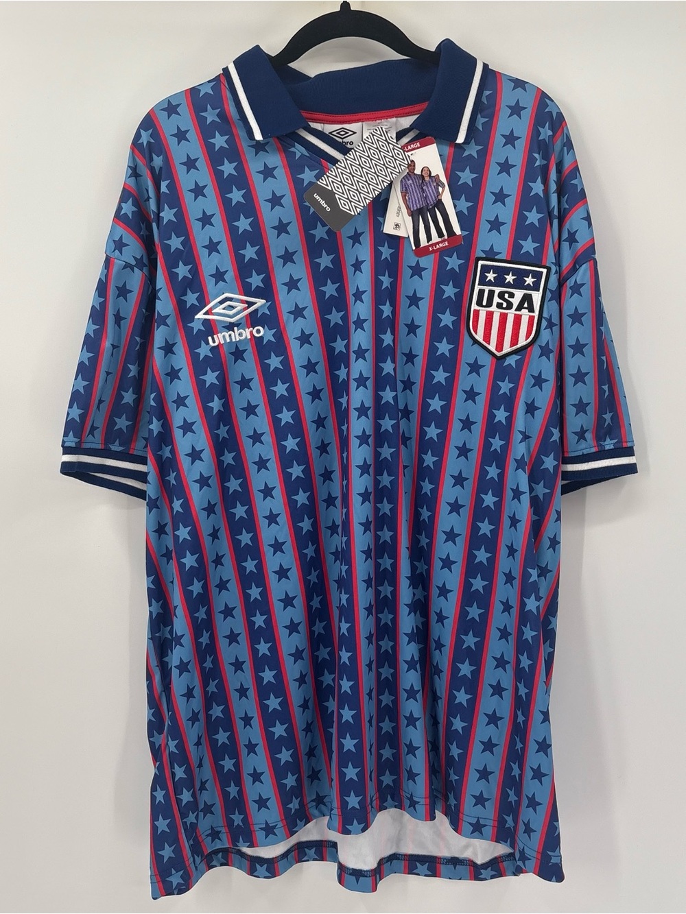 Umbro Blue and Red USA Star Stripe Soccer Shirt